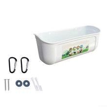 Large Hanging Chicken Feeder White Plastic Design with Clean Food Access and Adjustable Height for Backyard Poultry