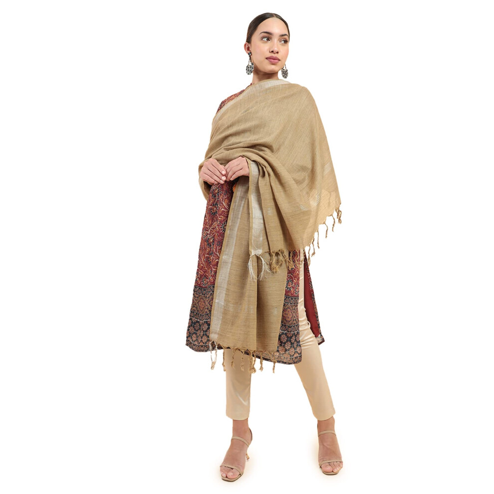 Soch Women Grey Cotton Blend Solid Dupatta-image-OPC-PJKJDK7-NEW