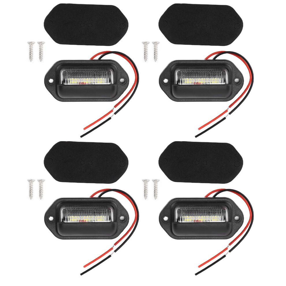4Pcs 12V License Plate Lamps 6Led High Brightness Waterproof White/Light 8701340451812