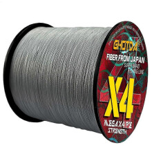 (35lb,grey)1000M 4 Strands Braided Fishing Line Multifilament Threads X4 Carp PE Wire 10-80LB 0.11MM-0.50MM