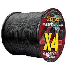(50lb,black)1000M 4 Strands Braided Fishing Line Multifilament Threads X4 Carp PE Wire 10-80LB 0.11MM-0.50MM