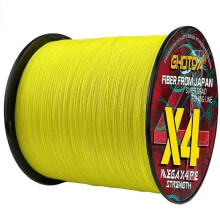 (18lb,yellow)1000M 4 Strands Braided Fishing Line Multifilament Threads X4 Carp PE Wire 10-80LB 0.11MM-0.50MM