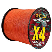 (10lb,orange)1000M 4 Strands Braided Fishing Line Multifilament Threads X4 Carp PE Wire 10-80LB 0.11MM-0.50MM