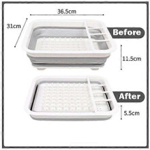Foldable PP+TPR Collapsible Plate Dish Drainer Rack Storage Utensil Holder Drainer Organizer Caravan Camper Motorhome Camping Accessories
