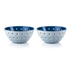 Saladier - GUZZINI - LOT DE 2 BOLS - Jaune, Blanc, Aigue Marine - 12 cm - Made in Italy
