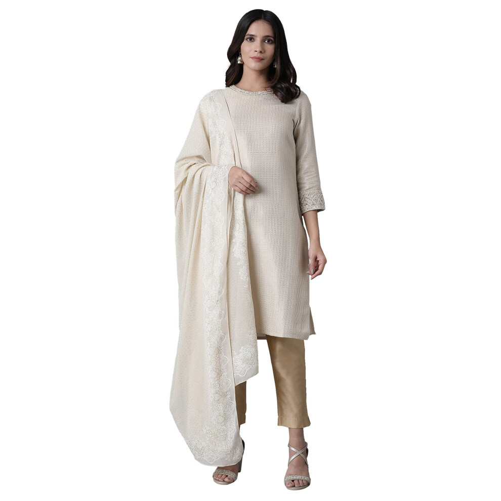 Ensemble de costume Anarkali Salwar en coton mιlangι pour femme, coupe slim unie (20Auws13755-311821_Red_Regular)