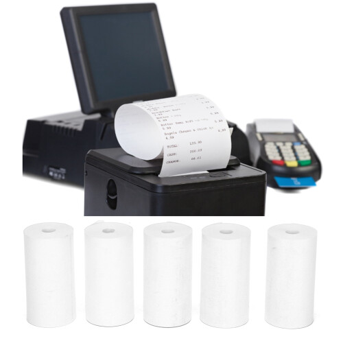 5 Rolls Thermal Paper 57x30mm Clear Smooth Dustproof Small Lightweight Receipt