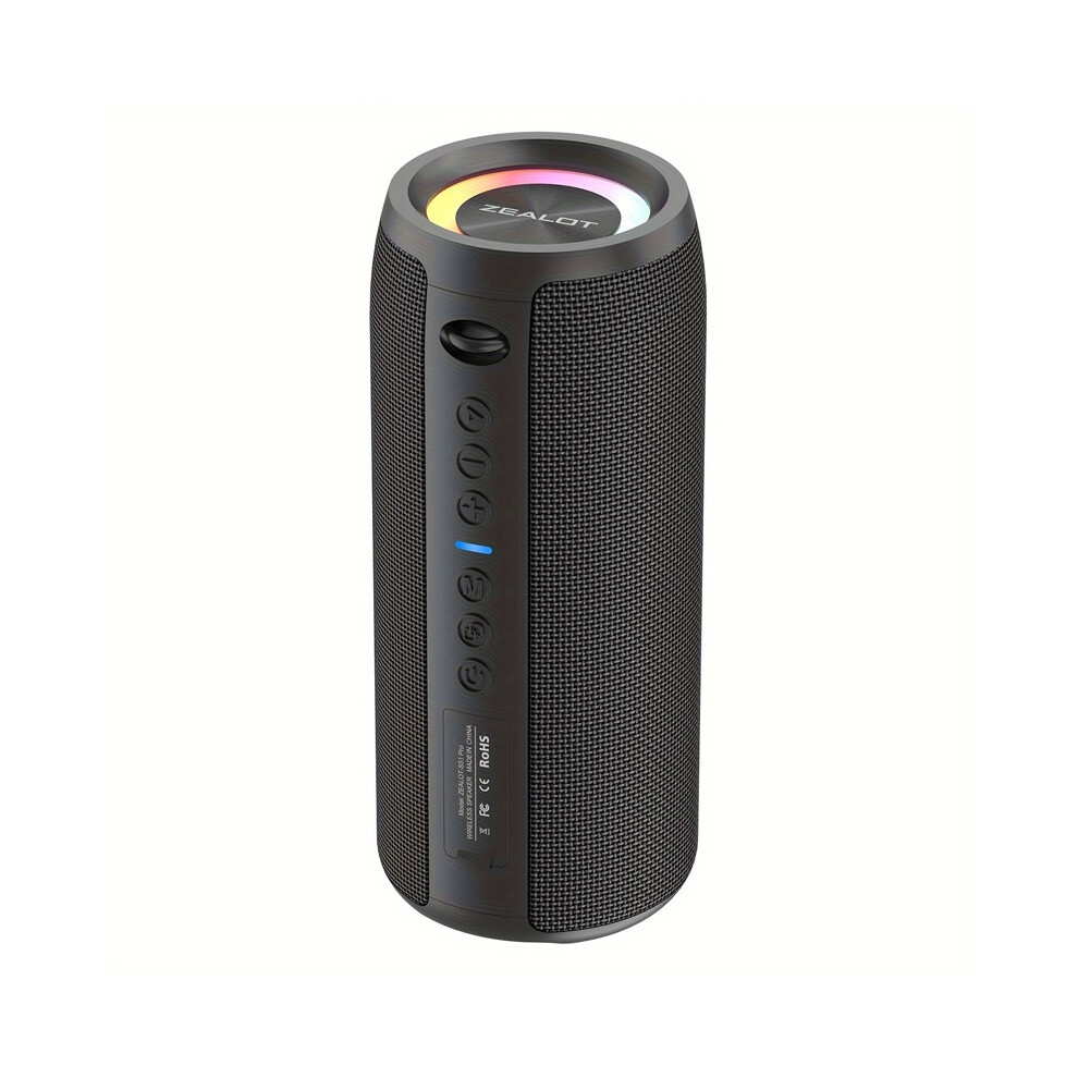 (Black) Wireless Speakers, Outdoor Portable Subwoofer Speaker, Wireless Speaker, Dual Pairing, Booming Bass, Charging Cable And Aux Cable Black 9009412813223