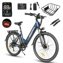 Samebike RS-A01 Pro - Bicicletta Elettrica - Motore 500W - Batteria 36V 15Ah - Velocità Max 35km/h - Blu
