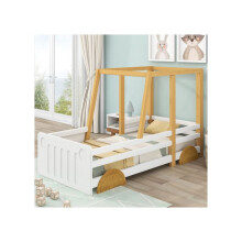 Cama de niño - MUVOE - Cama de coche - MDF y pino - 90x200cm - Diseño divertido
