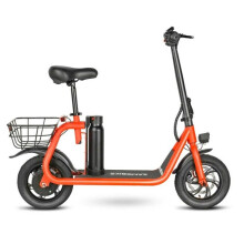 Samebike-SAMEBIKE SM-C01 Monopattino elettrico pieghevole con sedile, Motore 350W, Batteria 36V 10.4Ah, 12"-con cesto, Rosso