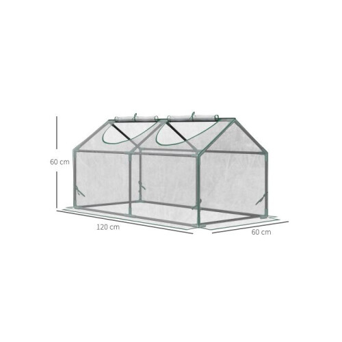Serre - MUVOE - 120x60x60 cm - PVC - UV-Schutz - Rollläden 2