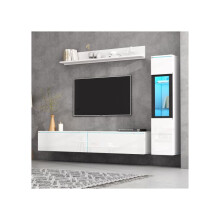 Conjunto mural - MUVOE - Blanco - 1 x armario de pared - 1 x estante - 1 x unidad de TV