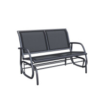 Poltrona de balanço - MUVOE - 2 lugares - Metal - Preto - 120 x 70 x 88 cm