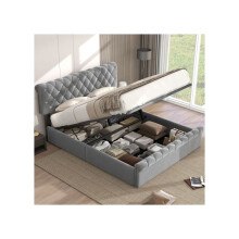 Functionele verlichting - MUVOE - Euro - Verstelbare hoofdeinde - Kristaldecoratie - 140 x 200 cm - Grijs