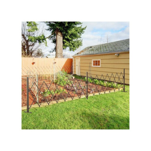 Barrière à ciseaux - MUVOE - Extensible 52-405cm - Aluminium - Fer - Marron 1