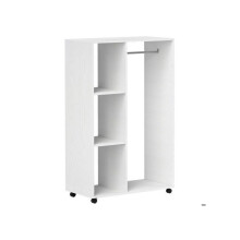Kast - MUVOE - 1 kapstok - 3 planken - Wit - 80 x 40 x 128 cm