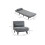 Sofá cama - MUVOE - Plegable - Respaldo ajustable - Gris oscuro - Confort óptimo 3