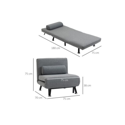 Sofá cama - MUVOE - Plegable - Respaldo ajustable - Gris oscuro - Confort óptimo 2