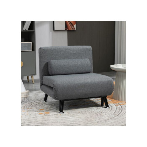 Sofá cama - MUVOE - Plegable - Respaldo ajustable - Gris oscuro - Confort óptimo 1