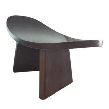 Multifunctional Wooden Yoga Kneeling Stool, Black Meditation Chair for Upright Posture, 42x21x16cm