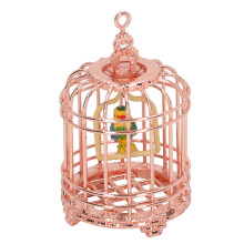1/12 Metall-Vogelkäfig Puppenhaus Miniatur Vogelkäfig für 1/12 1/6 Puppenhaus Dekoration Fotografie Requisite Roségold