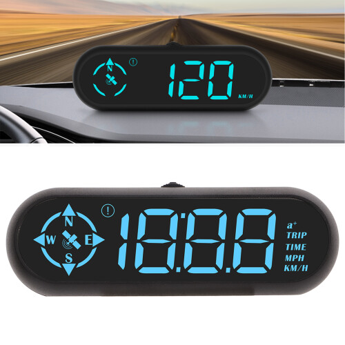 Auto Head-Up-Display GPS-Geschwindigkeitsmesser, 7-Farben, km/h / mph