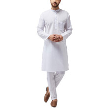 Sojanya (dal 1958) Kurta lungo da uomo in misto cotone bianco, taglia: M
