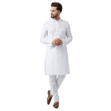 Sojanya (sinds 1958 heren witte katoenen kurta churidar pyjamaset maat XXL)