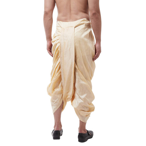 Sojanya (Από το 1958 Ανδρικό Dhoti από Μετάξι με Μπεζ Ραφή Μέγεθος: Ελεύθερο Μέγεθος 1