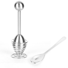Stainless Steel Egg Cutter Topper Set with Eggshell Opener & Egg Cup