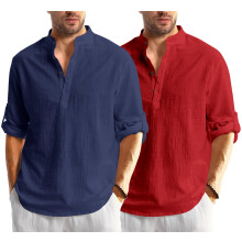 Pαnska koela Bellstone z bavlnenej zmesi, klasickα (Kurta1600_Combo_Navy & Maroon_S)