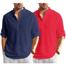 Pαnska koela Bellstone z bavlnenej zmesi, klasickα (Kurta1600_Combo_Navy & Red_L)