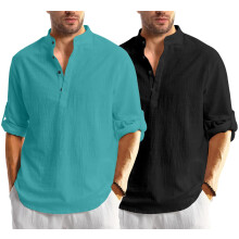 Pαnska koela Bellstone z bavlnenej zmesi, regular strih (Kurta1600_Combo_Rama & Black_M)
