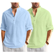 Pαnska koela Bellstone z bavlnenej zmesi, regular strih (Kurta1600_Combo_Sky & L. Green_Xl Light