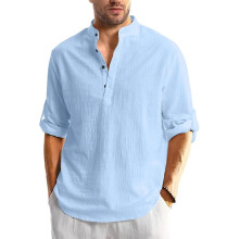 Pαnska jednofarebnα koela regular fit Bellstone (KURTA1600_Nebeskα modrα_2XL