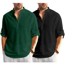 Pαnska koela Bellstone z bavlnenej zmesi, klasickα, s potlacou (Kurta1600_Combo_Tmavozelenα a cierna_2XL)
