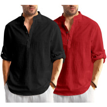 Pαnska koela Bellstone z bavlnenej zmesi, tandardnej velkosti (Kurta1600_Combo_Black & Maroon_2XL)