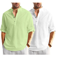 Pαnska jednofarebnα koela regular fit Bellstone (Kurta1600_Combo_L. Zelenα a biela_2XL_Svetlα