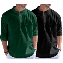 Pαnska koela Bellstone z bavlnenej zmesi, regular fit (Kurta1500_Combo_D zelenα a cierna_2XL_Tmavα