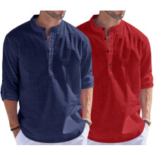 Pαnska koela Bellstone z bavlnenej zmesi, regular fit (Kurta1500_Combo_Navy & Maroon_2XL)
