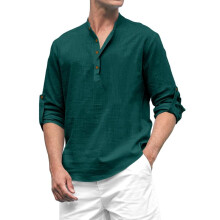 Pαnske kurta Royalscout s dlhύm rukαvom, zelenι, s bavlnenou zmesou a polyesterom, regular strih