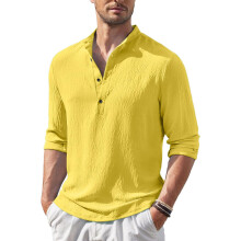 Pαnska kurta z polybavlny Bellstone s ϊzkym vύstrihom (Kurta1602_Mahendi_S_Yellow)