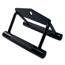 LAT Pull Bar for Cable Machines, V-Shaped Rotating Straight Push Bar, Deluxe Triceps Attachment with Single Double Handle, Black