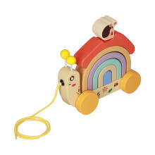 Beech Wooden Snail Pull Along Toy for Toddlers 3+ Years