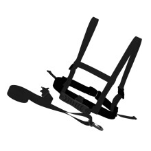 Ski Training Belt Ski Trainer for Ski and Snowboard Training - Black, Plastic Buckle, Adjustable Shoulder Straps