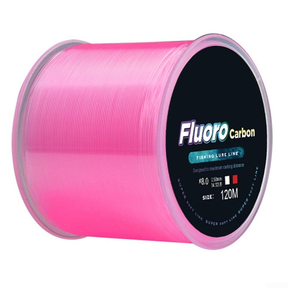 Enhanced Fluorocarbon Fishing Lure Line 120m with Carbon Protection Technology, Pink Color, 7.0mm Diameter-image-OPC-PJKM22K-NEW