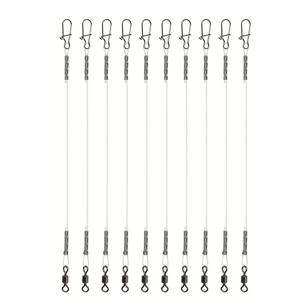 Fishing leader line with swivels 25 cm, fluorocarbon leader set for freshwater and saltwater fish-image-OPC-PJKM22T-NEW