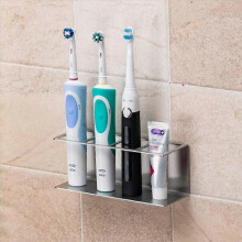 Toothbrush Holder, Stainless Steel Toothbrush Holder, Self-adhesive Wall Mount Toothbrush Cup for Bathroom