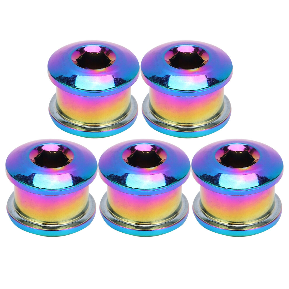 Multicolor 5Pcs Chainring Bolts Lightweight Rustproof Easy Install For Bike Use 4651340478316